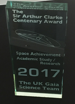 The Sir Arthur Clarke Centenary Award for the UK Gaia Science Team