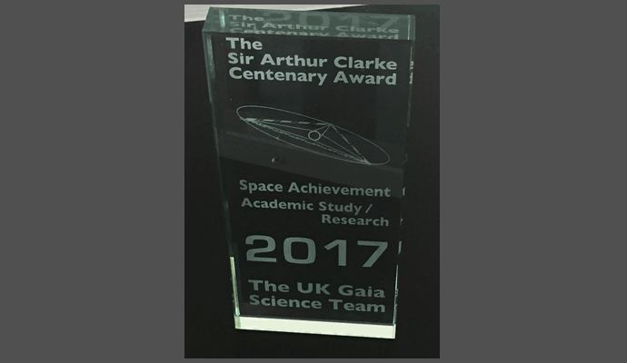 The Sir Arthur Clarke Centenary Award for the UK Gaia Science Team